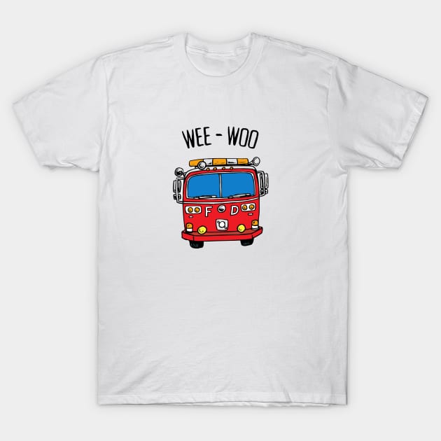 Wee Woo - Firefighter T-Shirt by cheesefries